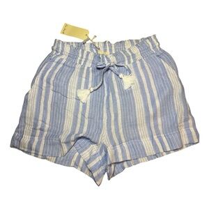 Love Notes Stripe Shorts Blue White NWT Small